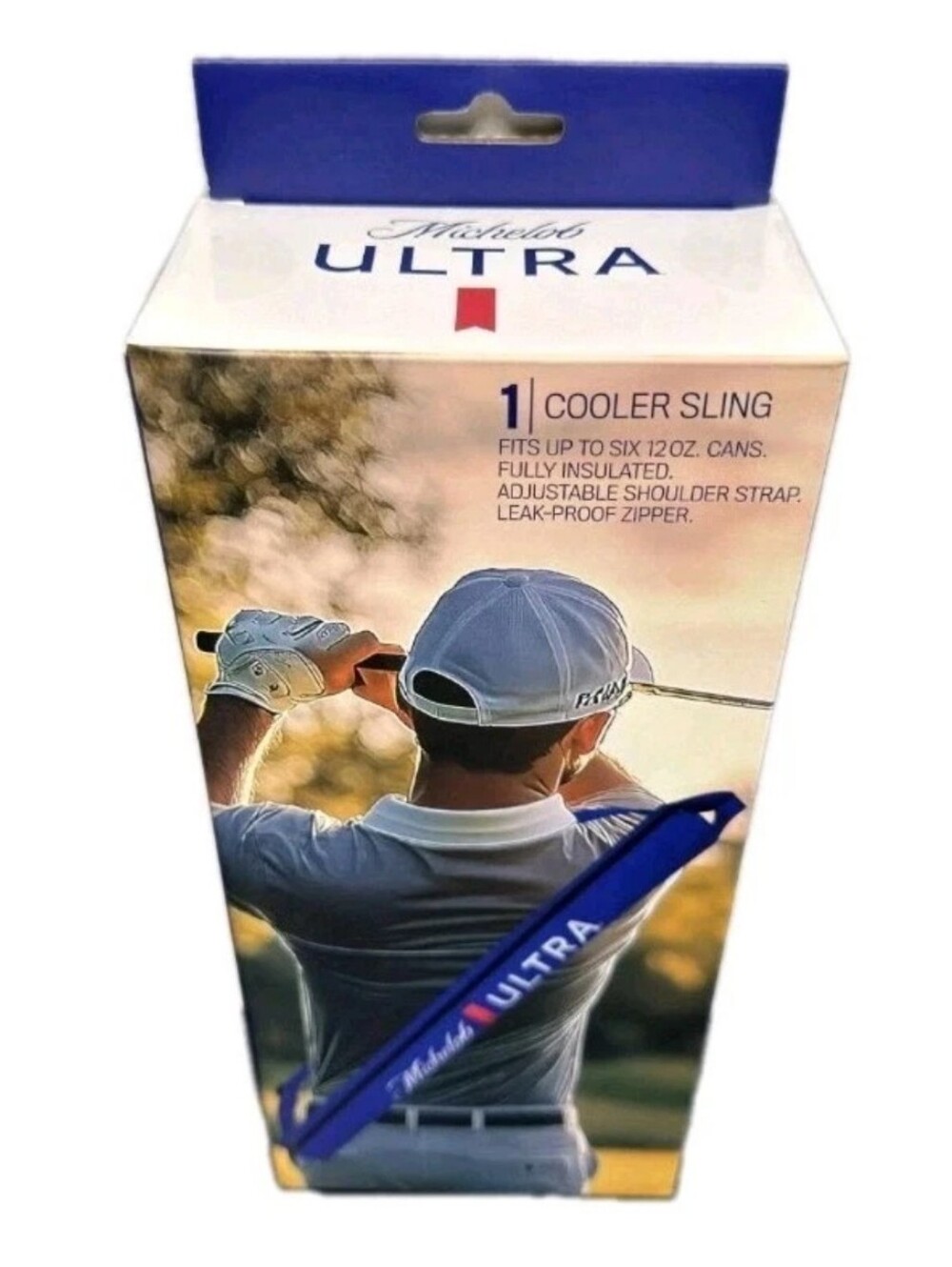MICHELOB: ULTRA: GOLF BAG: (6) CAN COOLER: BLUE: SLEEVE: BEER: SLING: BRAND NEW